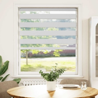 vidaXL Zebrarollo Weiß 100x100 cm Stoffbreite 95,9 cm Polyester 4014729