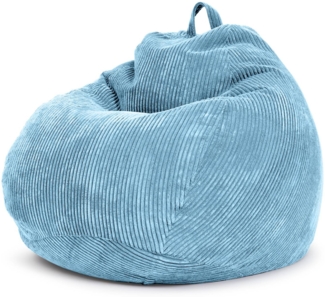 Green Bean® Indoor Sitzsack waschbar, EPS-Perlen Füllung / Cordstoff hellblau, 90x110 cm