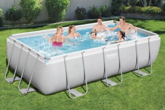 BESTWAY 56442 Power Steel Pool Sandfilter Leiter Rechteckig 404x201x100cm