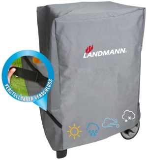 LANDMANN Premium Grillabdeckung, wetterfest und UV-beständig, Polyester grau, 110 x 72,5 x 83 cm