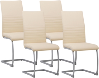 Albatros 'Murano' Freischwinger 4-er Set, Kunstleder , Beige, 100 x 55 x 44 cm