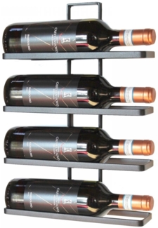Weinregal aus Metall in Schwarz für die Wandmontage 4-Wine 2er Set erweiterbar Flaschenständer Flaschenregal Flaschenhalter