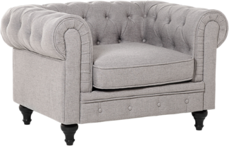 Sessel Polsterbezug hellgrau CHESTERFIELD