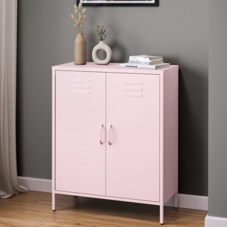 skølm 'Atria' Metallkommode, rosa, 100x38x80 cm, mit 3 Fächern