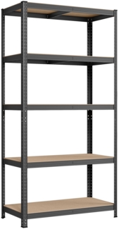 Songmics Schwerlastregal mit 5 Ablagen, Stahl / MDF, Grau, 200 x 50 x 100 cm