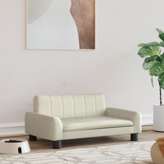 vidaXL Hundebett, Kunstleder, Creme, 70 x 45 x 30 cm