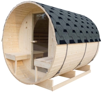 Home Deluxe 'Lahti Deluxe L'Outdoor Fasssauna, für 4 Personen, 195 x 192 x 220 cm