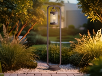 LED Wegeleuchte Landhausstil, Laterne in Rostoptik, Höhe 100cm