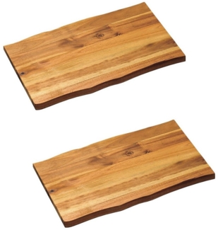 KESPER | Schneid- und Servierbrett | 2er Pack | Akazienholz | 45 x 27 x 2 cm | ideal zum servieren von Speisen