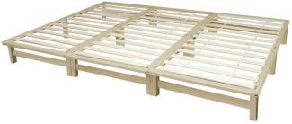 Palettenbett 270x200 cm Massivholzbett, natur