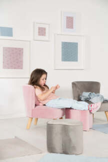 roba Kindersessel 'Lil Sofa' - stabile Holzfüße - Samtstoff - Mauve