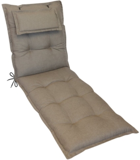 Herlag Liegenauflage Ava Polster für Gartenliege 190x60x9cm extra dick Kopfpolster, (1 St), SunGuard Liegepolster mit starkem UV- & Fleckschutz, Taupe