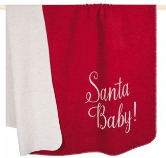 pad Wohndecke, Mischgewebe, 150x200 cm, Team Santa Rot Santa Baby