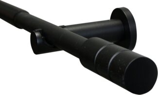 Gardinia Gardinenstangen-Set Kreta 1-Lauf Ø 16-19 mm schwarz-matt 120 cm - 210 cm