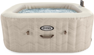 Intex 'PureSpa Chevron Deluxe Square' aufblasbarer Whirlpool, creme, Ø 239 x 71 cm