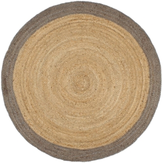 vidaXL Teppich Handgefertigt Jute mit Grauem Rand 210 cm 343603