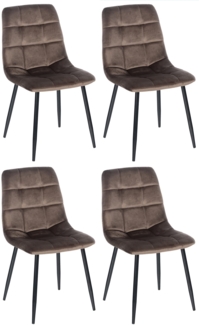 CLP 4er Set Esszimmerstühle Antibes gesteppt,braun