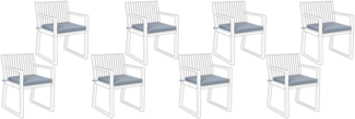 Set mit 8 Sitzkissen Ohne Muster SASSARI 46 x 46 cm Blau