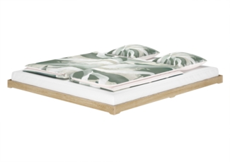 Futonbett 160x200 platzsparend extra niedriges Loftbett Esche geölt V-60.47E-16ohne Zubehör