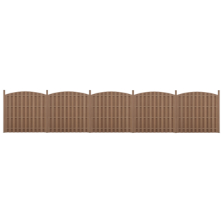 WPC Gartenzaun mit Rundbogen (165-185)x932 cm Braun [neu. holz]