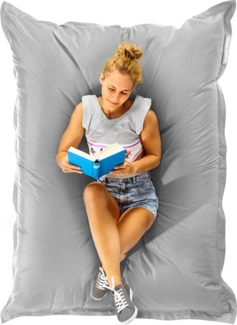 Green Bean® Outdoor Sitzsack, waschbar & wetterfest, Polyester-PVC-Stoff, Pastell Steingrau, 140x180 cm, 380 Liter