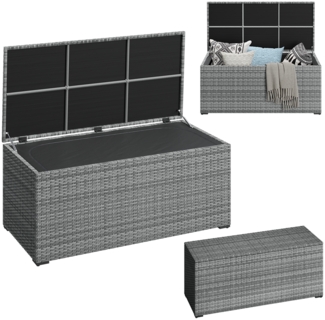 STEELSØN 'Serion' XXL-Aufbewahrungsbox 615 Liter, wetterfest, Polyrattan, grau, 155 x 73 x 61 cm