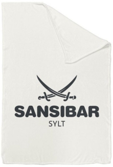 Sansibar 'Sylt' Wohndecke, Mikrofaser Fleece offwhite/anthrazit, 150 x 200 cm