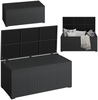 STEELSØN 'Serion' XXL-Aufbewahrungsbox 615 Liter, schwarz, 155x73x61 cm, wetterfest, aus Polyrattan