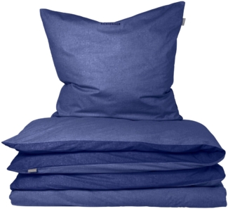 Schiesser 'Doubleface' Wendebettwäsche, Baumwolle, 2-teilig, Blau, 155x220 cm, Feinbiber