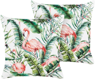 Gartenkissen 2er Set Tiermuster ELLERA 45 x 45 cm Grün