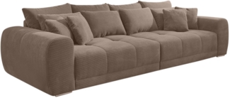 BIG-SOFA Federkern B306/T134/H86 cm, Liegefläche 120x240 cm, Cord Braun Taupe