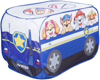 roba 'Paw Patrol' Pop-Up Spielzelt in Autoform mit automatischer Klappfunktion, Indoor & Outdoor, Polyester blau / weiß, 120 x 75 x 75 cm