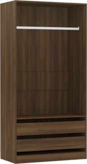 Kleiderschrank, Holzwerkstoff, Braun Eiche-Optik, 100 x 50 x 200 cm
