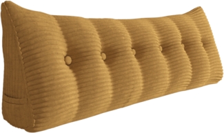 VERCART Keilkissen, Gelb, Cord, 50 x 20 x 200 cm
