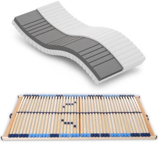 Matratzenset Betten-ABC KSP-500, Größe 120 x 220cm Härtegrad H3+ Lattenrost Superflex NV, 42 Leisten