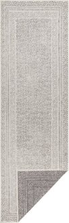 In- & Outdoor Wendeteppich Frame - silber - 80x250x0,5cm