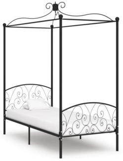 vidaXL Himmelbett-Gestell Schwarz Metall 100x200 cm [284475]