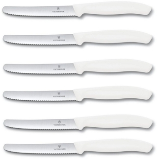 Victorinox | Tafelmesser Set 6-teilig | Swiss Classic | Weiß | robust & stilvoll | perfekt für Brot & Aufschnitt