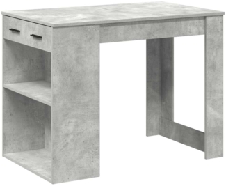 vidaXL Schreibtisch mit Schubladen und Ablage Betongrau 102x62x77,5 cm 858689