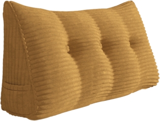 VERCART Keilkissen, Gelb, Cord, 50 x 20 x 100 cm