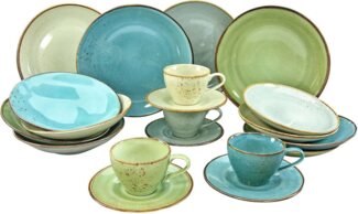 CreaTable 19924 Kombiservice Nature Collection für 4 Personen, Steinzeug, mehrfarbig (1 Set, 20-teilig)