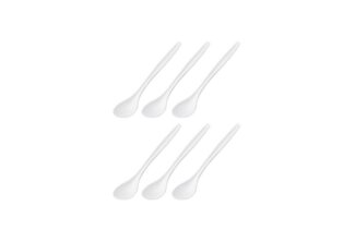 Westmark Eierlöffel, Kunststoff, 14,5 cm, wiederverwendbar, Mehrweg, weiß (6er Pack)