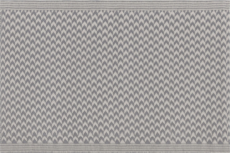 Outdoor Teppich grau 60 x 90 cm ZickZack-Muster Kurzflor MANGO