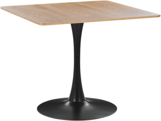 Esstisch 'Boca' heller Holzfarbton / schwarz quadratisch 90x90 cm