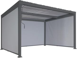 Mendler 'HWC-L41' Pergola mit 3 Seitenwände, Metall anthrazit, 3x3 m