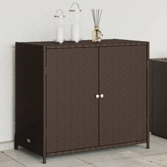 vidaXL Gartenschrank Braun 83x45x76 cm Poly Rattan 365544