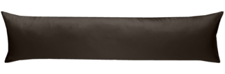 Mako Satin Seitenschläferkissen Bezug uni / einfarbig Espresso Braun 40x200 cm