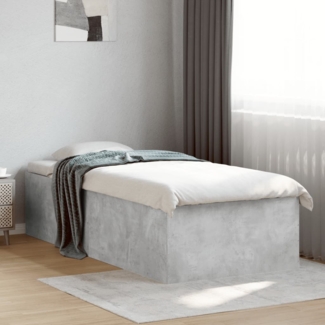 vidaXL Bettgestell Betongrau 90x200 cm Holzwerkstoff 3280968
