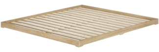 Futonbett 160x200 platzsparend extra niedriges Loftbett Esche geölt V-60.47E-16Rollrost inkl.