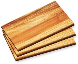 Kesper Frühstücksbrettchen, 3er Pack, Akazienholz natur, 15 x 23 x 1 cm